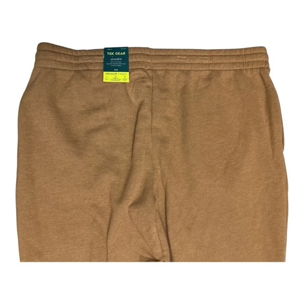 Tek Gear XXL Fleece Jogger Pants Ultrasoft Brown Fitted Ankle Warm Sweatpants